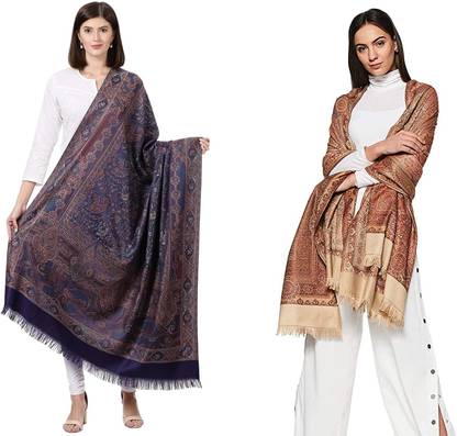 PASHTUSHS Pashmina Embroidered Women Shawl