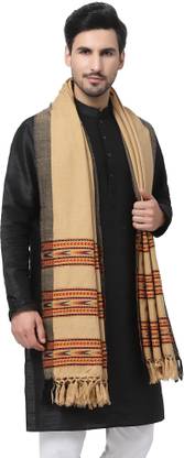 WEAVERS VILLA Acrylic Solid Men Shawl