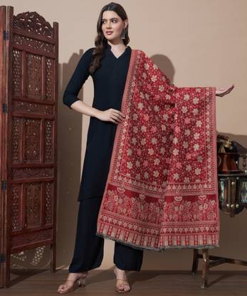 MORKEL Wool Self Design Women Shawl
