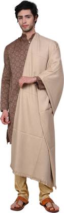 Hometail Wool Solid, Striped Men Shawl