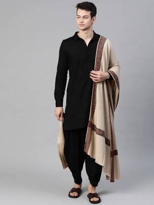 Pink World Wool Solid Men Shawl