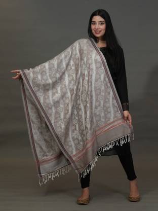 SHIFNEEN Acrylic Self Design Women Shawl