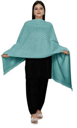 vesture Wool Self Design Women Shawl