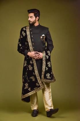 RD CREATION Velvet Embroidered Men Shawl