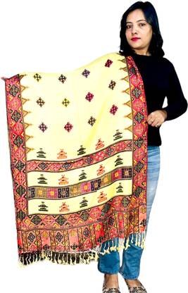 ARUNA KULLU HANDLOOM Wool Self Design Women Shawl