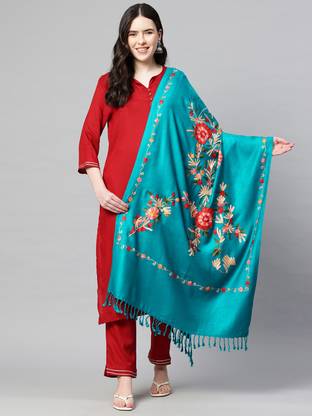 swi stylish Wool Embroidered Women Shawl