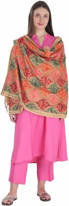 TOOSH MODA Wool Embellished Women Shawl