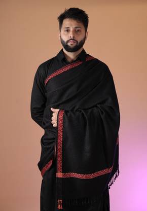 SHIFNEEN Acrylic Self Design Men Shawl