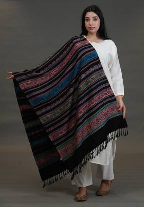 SHIFNEEN Acrylic Striped Women Shawl