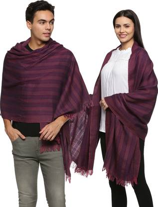 Handlooom.com Wool Solid Men, Women Shawl