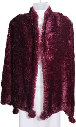 Saba Fur, Polyester Wool Blend Solid Women Shawl