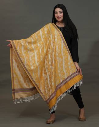 SHIFNEEN Acrylic Self Design Women Shawl