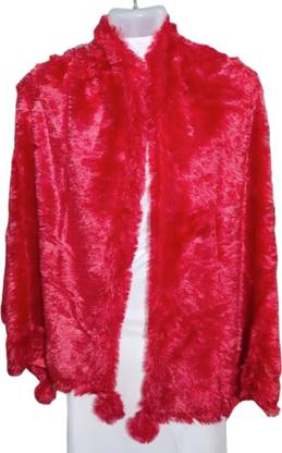 Saba Fur, Polyester Wool Blend Solid Women Shawl