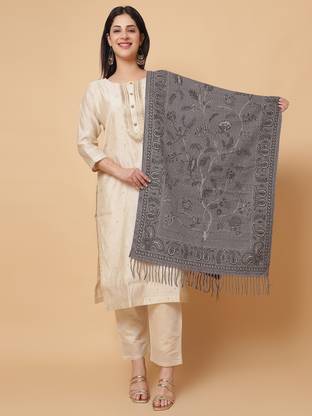 vesture Wool Floral Print Women Shawl