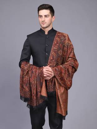 GREEN AGRITECH Polyester Wool Blend Woven Men Shawl