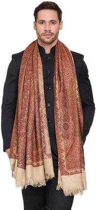 Kashmiri Thead Pashmina Self Design Men Shawl