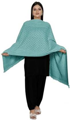 Pick Ur Needs Wool Self Design Women Shawl