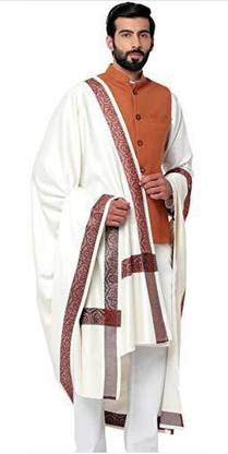 Pink World Wool Solid Men Shawl