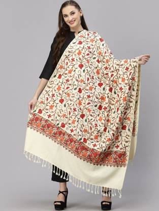 GK VILLA Wool Embroidered Women Shawl
