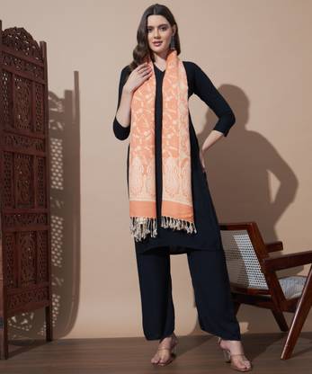MYLES Wool Self Design Women Shawl