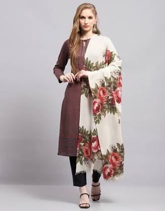 MONTE CARLO Wool Floral Print Women Shawl
