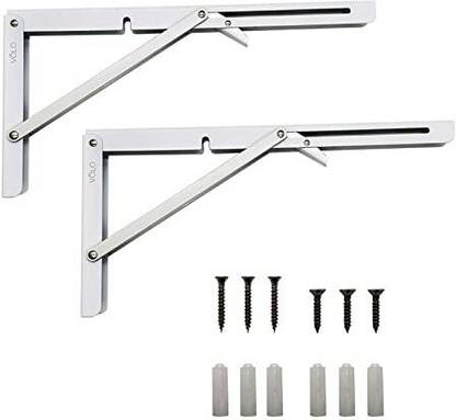 Volo Heavy Duty 8" Mild Steel Brackets with Fittings for fold Down Table (COL:White) 20.5 cm Shelf Bracket
