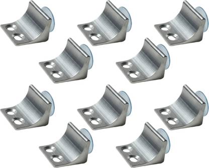 ATLANTIC Glass Shelf Right Angle Fixing Clip Bracket Aluminium with Suction Cup (Silver, Standard Size) -Pack of 10 Pieces 0 Shelf Bracket