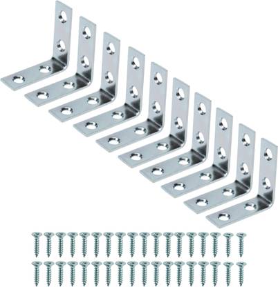 Screwtight Bright Zinc Plated on Iron Corner Brace 6.5 X 6.5 X 1.6 cm 3 Inches Shelf Bracket
