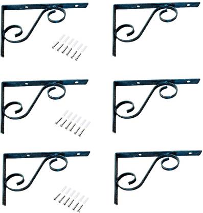 Q1 Beads 6 Pack 6" inch L Angle Bracket for Wall Shelf,Table,Shop,Showroom,Hotel,Rack 6 inch Shelf Bracket