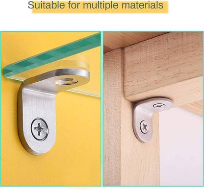 VicTac 20mm Right Angled Heavy L Brackets Shelf Button Bracket Support Pack of 50 20mm Shelf Bracket