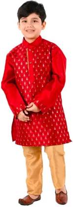 Elegance elite Boys Embroidered punjabi set Embroidered Sherwani