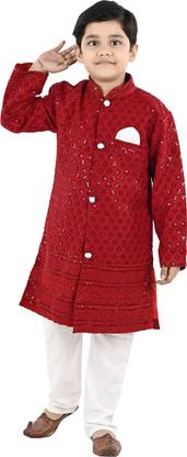 new gen Self Design Sherwani