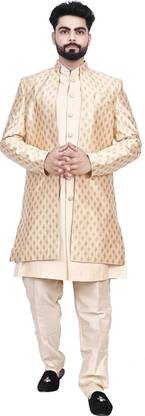 Diamond Style Double indo Western Printed Sherwani