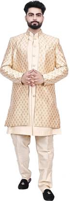 Diamond Style Double indo Western Printed Sherwani