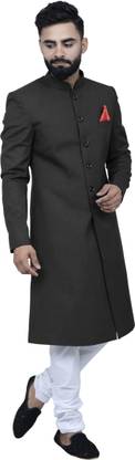 ALJAAMI Sherwani Achkan Solid Sherwani