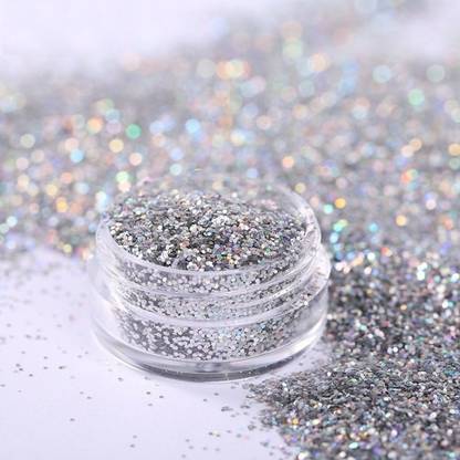 ADJD Sparkles Nail Art Glitter Powder Body Face Hair Glitter Silver