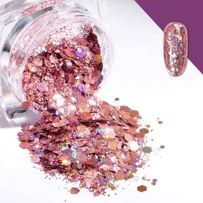 tanvi27 Multi Purpose Body, Nail, Face, Hair, Rose Gold Loose Glitter for Craft