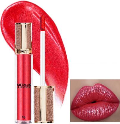 Jiwoo Sparkly REDISH PINK Metallic Glitter Lipstick