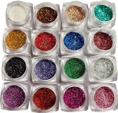 vizo Trendy gleaming 16 colour Glitter Powder.