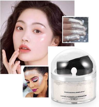 YAWI Silver Shimmery shiny powdery face & body highlighter powder Highlighter Compact
