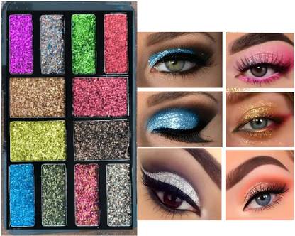 GFSU - GO FOR SOMETHING UNIQUE Glitter Highly Sparkle Bridal Eyeshadow Palette 12 Color Highly Pigmented Makeup