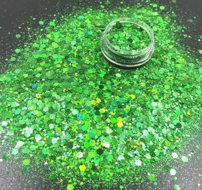 Latixmat Highly Pigmented Chunky Light Green Glitter for Eyeshadow, face, hair & nail