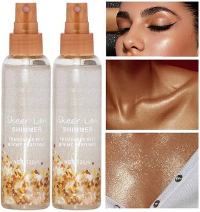 MYEONG Shine Shimmer Spray Liquid Highlighter For Face Glow Face Hair ,Body Spray