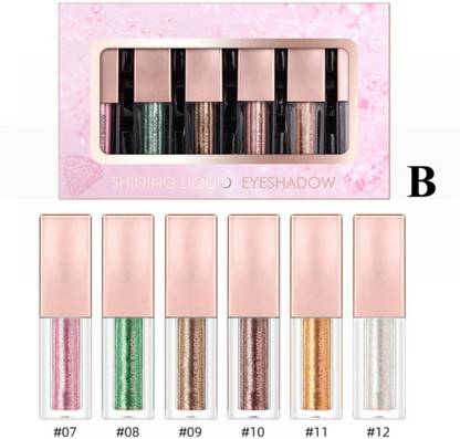 Cosluxe Heng Fang Liquid Glitter Eyeshadow Set,6 Colors EyeShadow Makeup Kits set of B