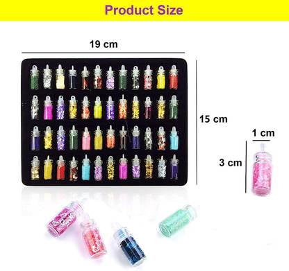 PROREDCHERRY 48 Bottles DIY Nail Resin Glitter Sequins Crystal UV