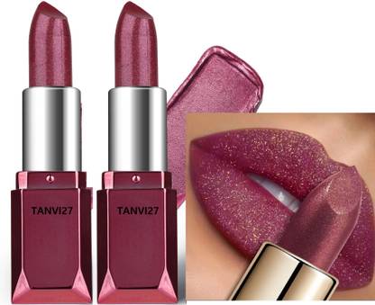 tanvi27 Pearl-Shining Finish Shimmering Cupper Rust Lipstick Set of 2