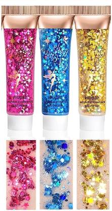 MYEONG Multi Shades Color Body Glitter Gel Mermaid Face Chunky Glitter