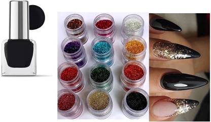 Jiwoo COMBO BLACK MATTE FINISH WATER PROOF NAIL PAINT BLACK