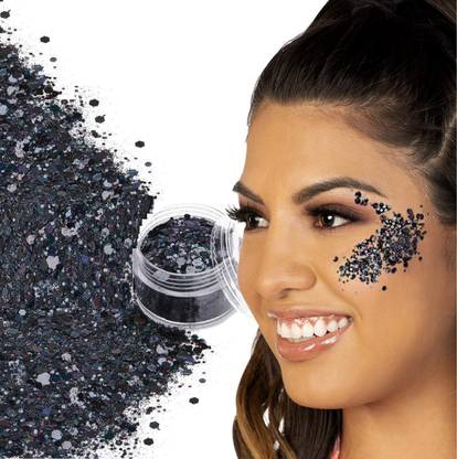 Latixmat Holographic Black Chunky Glitter I Body, Eye, Face & Hair Safe