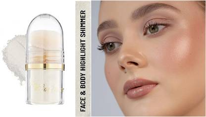 HUZURLU Silver Color Shimmer Highlighter For Woman